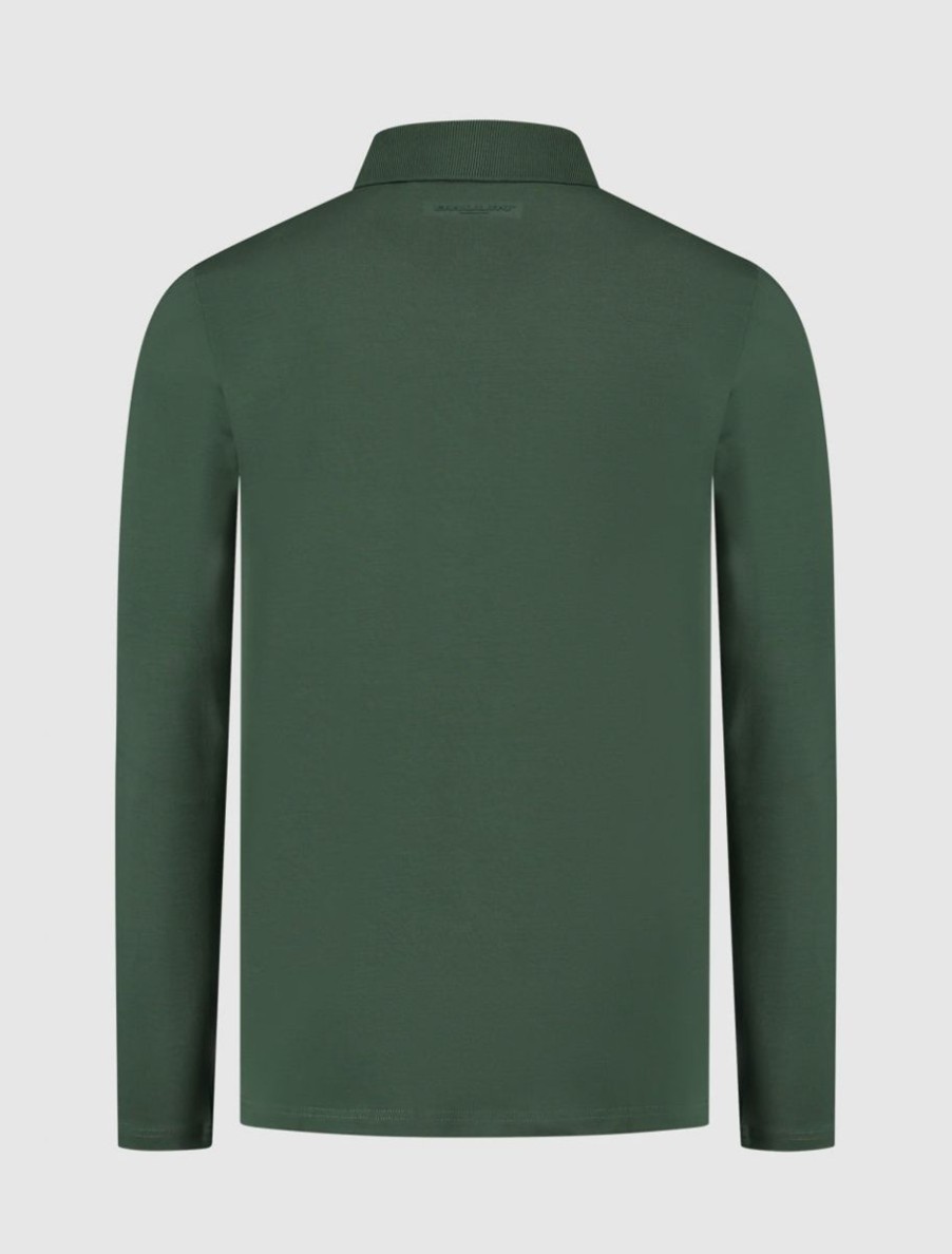 Volwassenen Ballin Amsterdam | Icon Logo Lange Mouw Polo | Forest Green