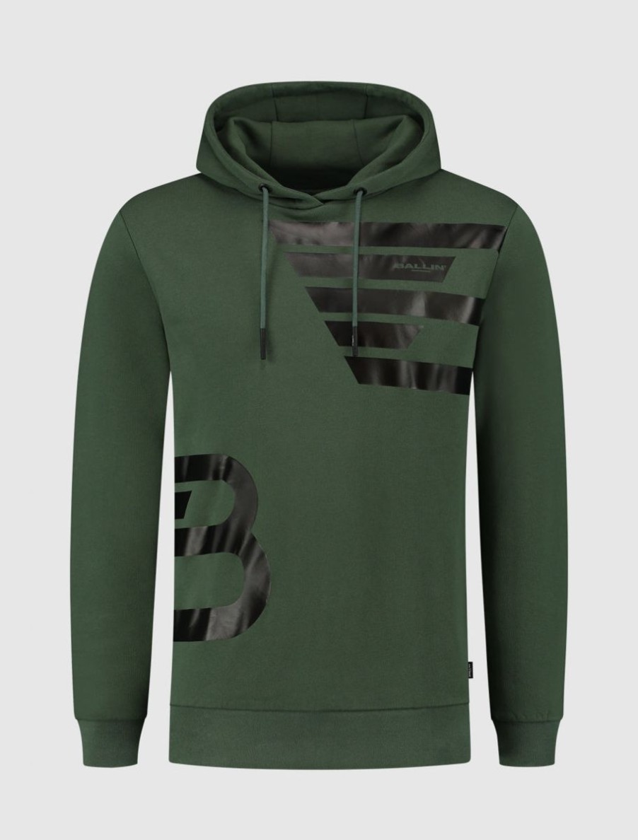 Volwassenen Ballin Amsterdam | Dubbel Icon Logo Hoodie | Forest Green