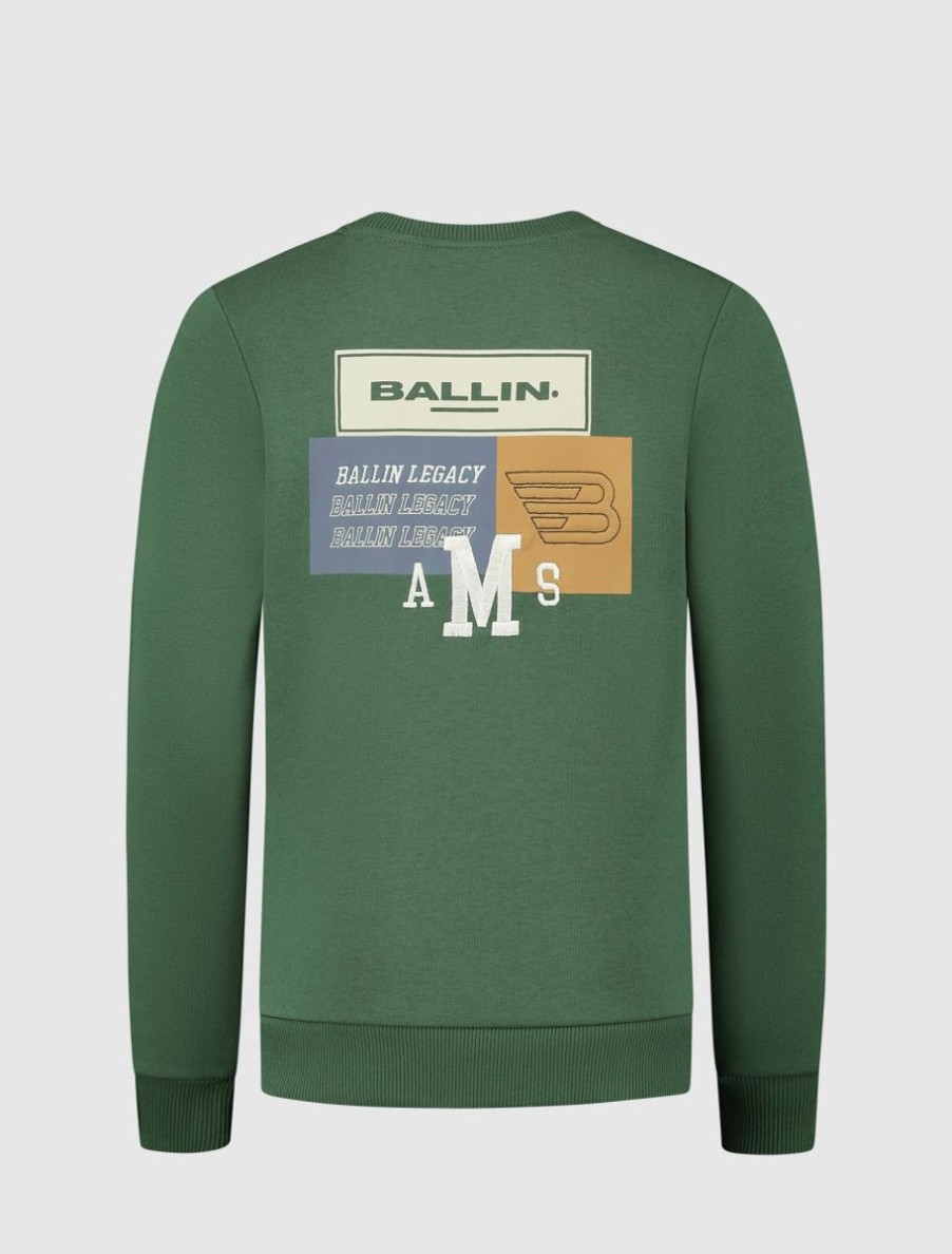 Kinderen Ballin Amsterdam | Kids Graphic Print Sweater | Forest Green