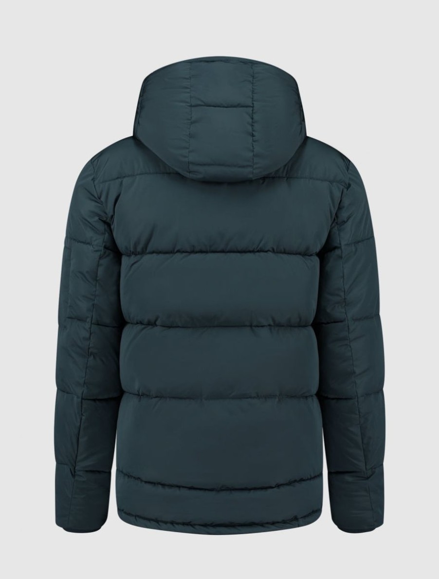 Volwassenen Ballin Amsterdam | Embroidery Puffer Jas | Dark Blue