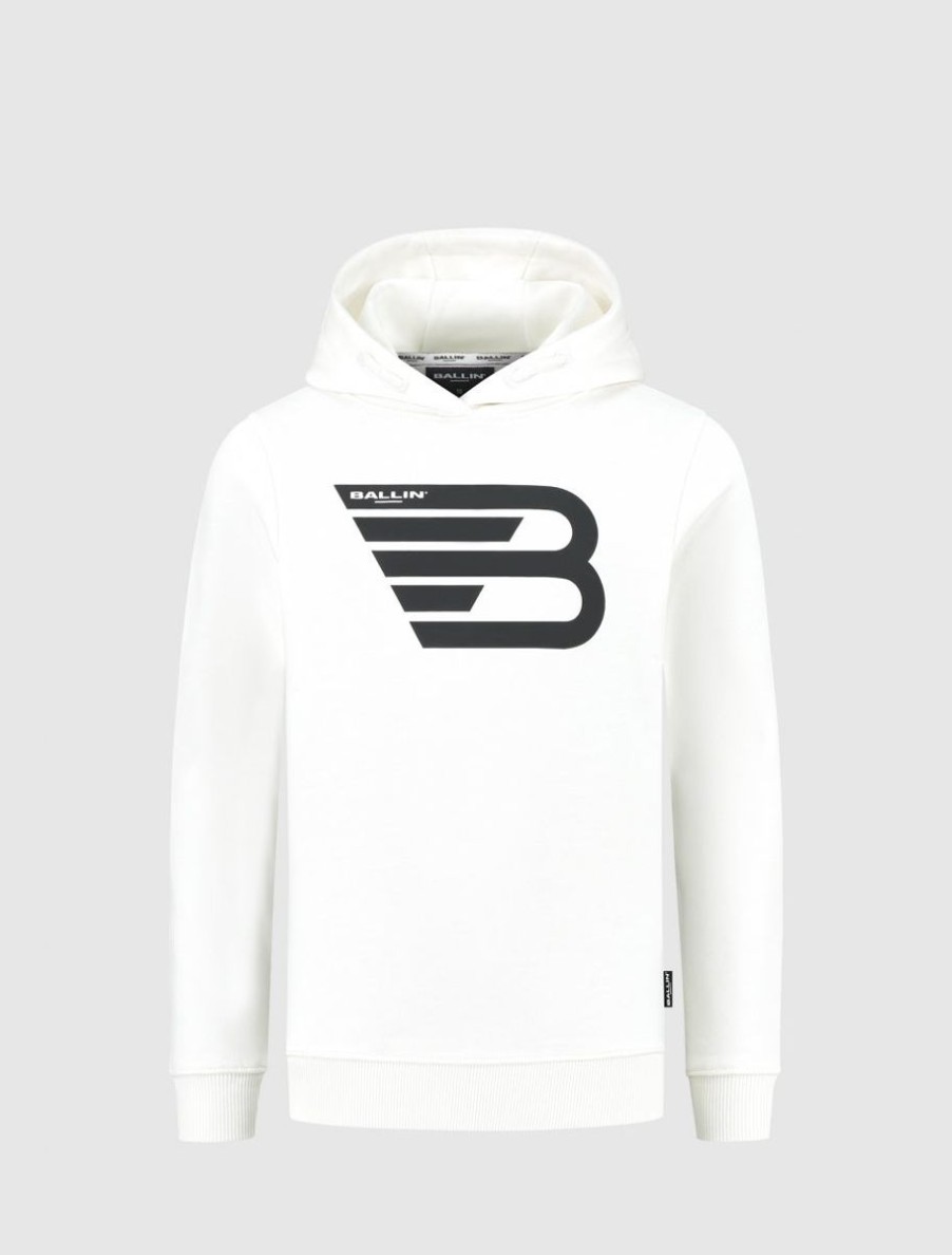 Kinderen Ballin Amsterdam | Kids Original Logo Print Hoodie | Off White