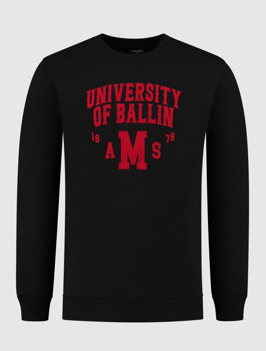 Volwassenen Ballin Amsterdam | University Print Sweater | Black