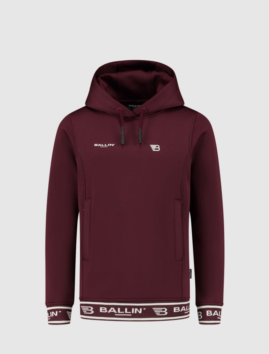 Kinderen Ballin Amsterdam | Kids Scuba Jacquard Hoodie | Aged Burgundy