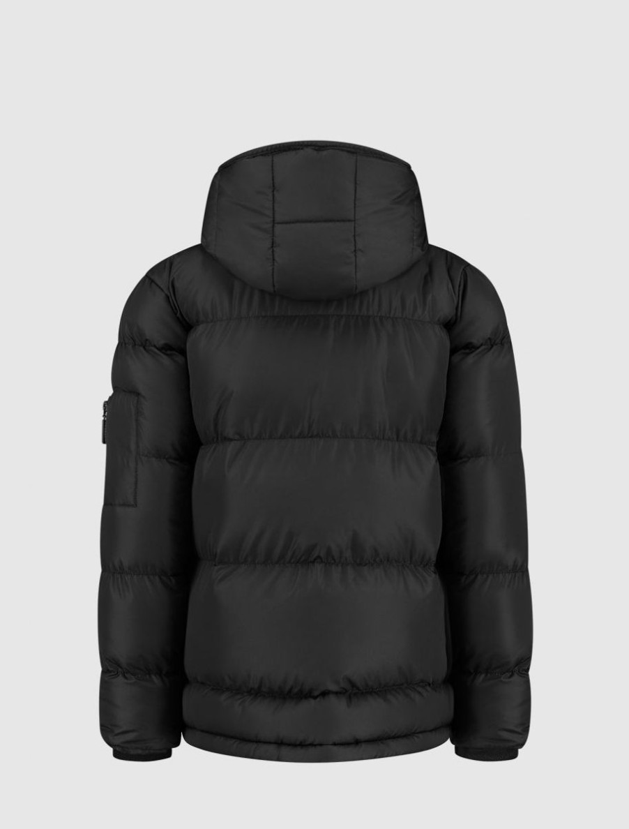 Kinderen Ballin Amsterdam | Kids Gewatteerde Puffer Jas | Black