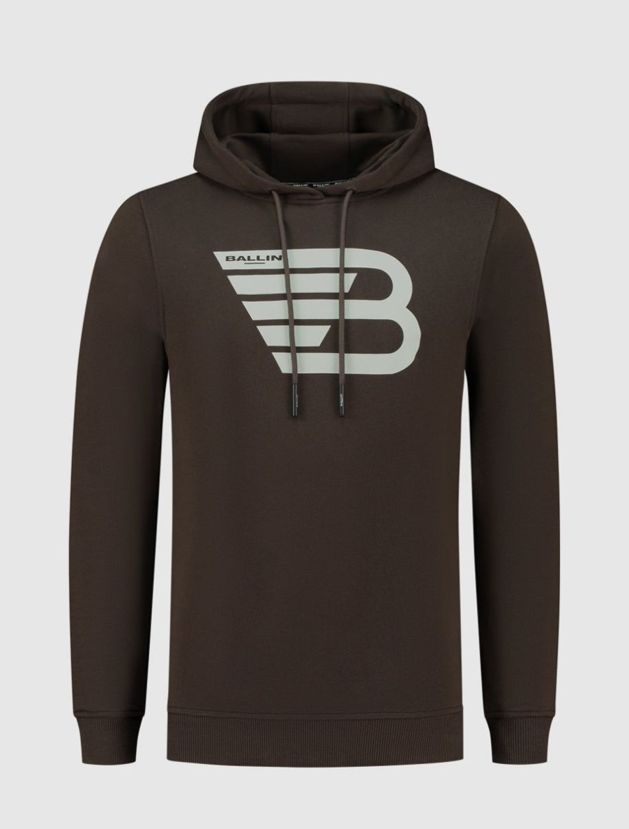 Volwassenen Ballin Amsterdam | Original Icon Logo Print Hoodie | Brown