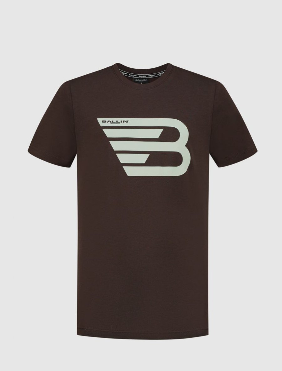 Kinderen Ballin Amsterdam | Kids Original Big Icon Logo T-Shirt | Brown