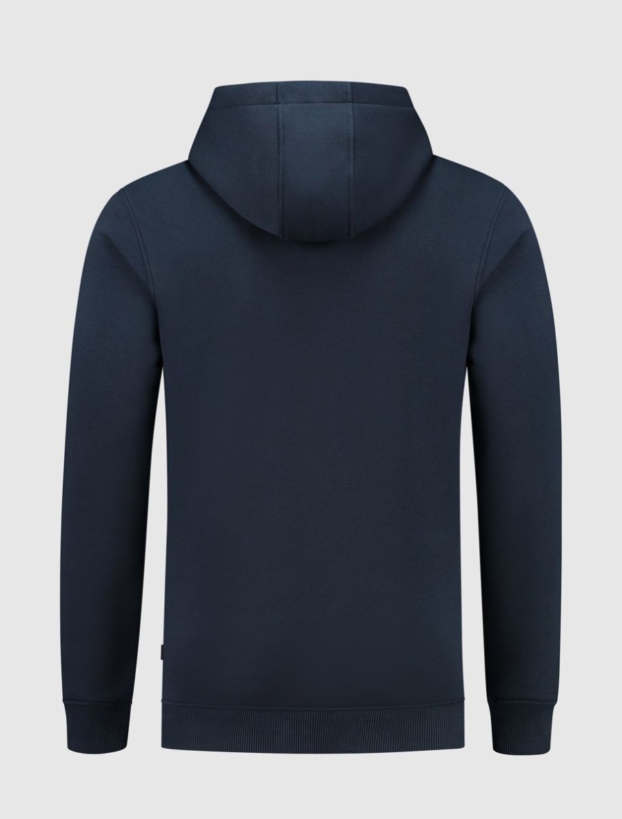 Volwassenen Ballin Amsterdam | Rounded Logo Print Hoodie | Navy