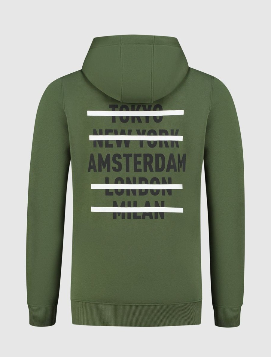 Volwassenen Ballin Amsterdam | Steden Logo'S Hoodie | Army Green