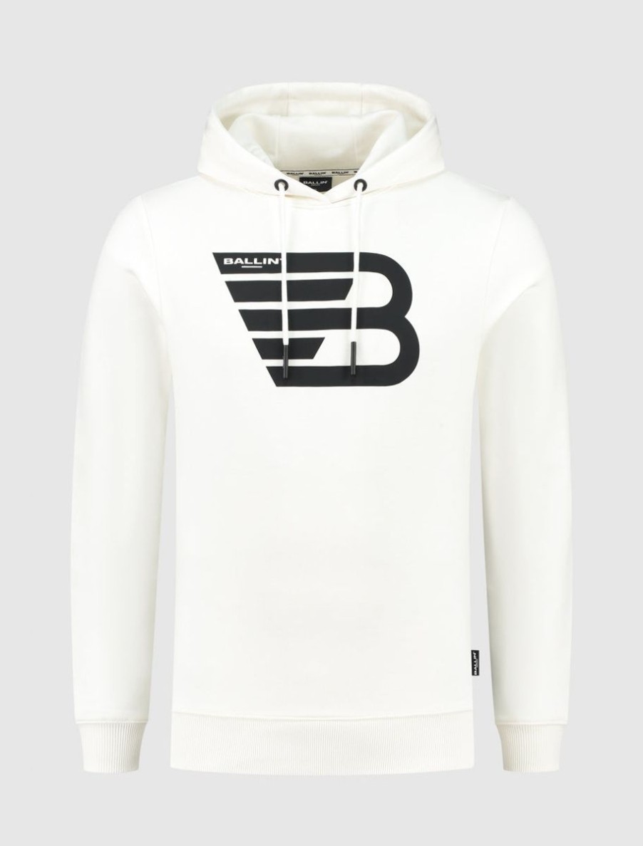 Volwassenen Ballin Amsterdam | Original Icon Logo Print Hoodie | Off White