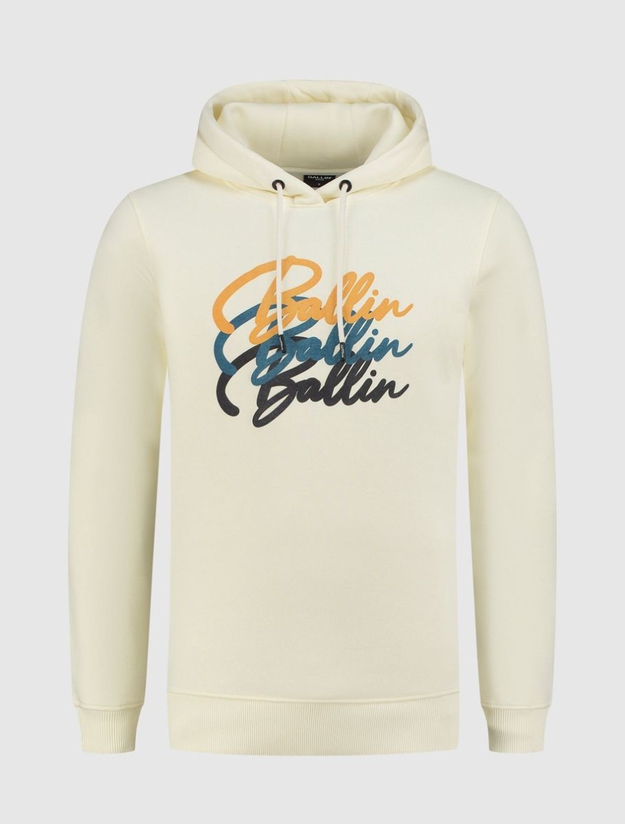 Volwassenen Ballin Amsterdam | Gradient Logo Print Hoodie | Ecru