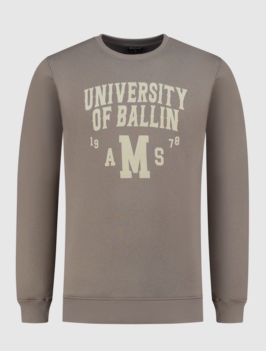 Volwassenen Ballin Amsterdam | University Print Sweater | Taupe