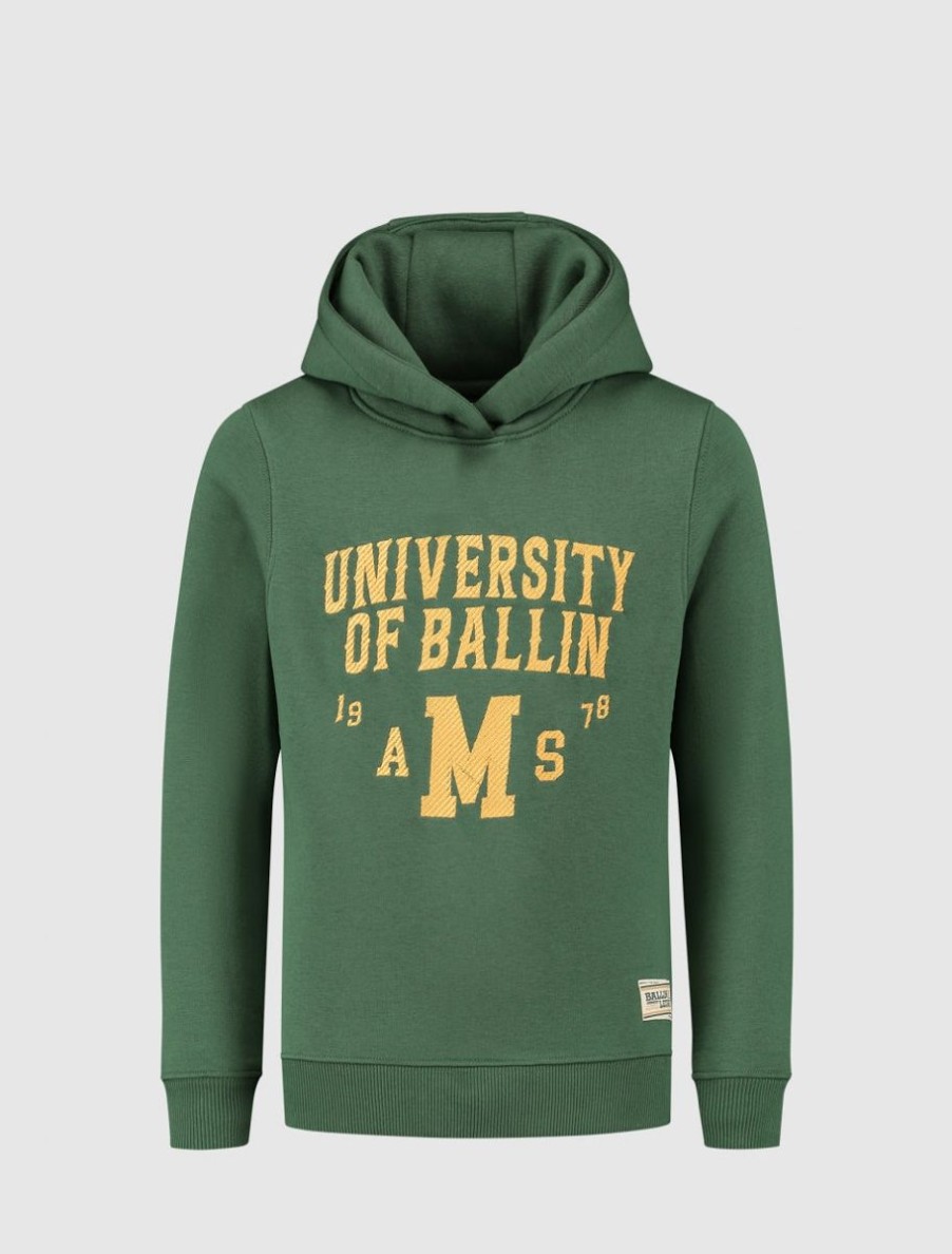 Kinderen Ballin Amsterdam | Kids University Print Hoodie | Forest Green