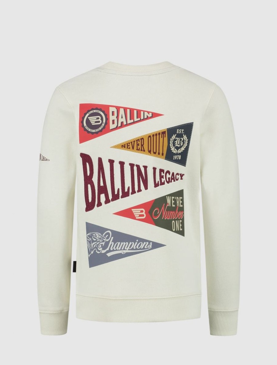 Kinderen Ballin Amsterdam | Kids Legacy Print Sweater | Ecru