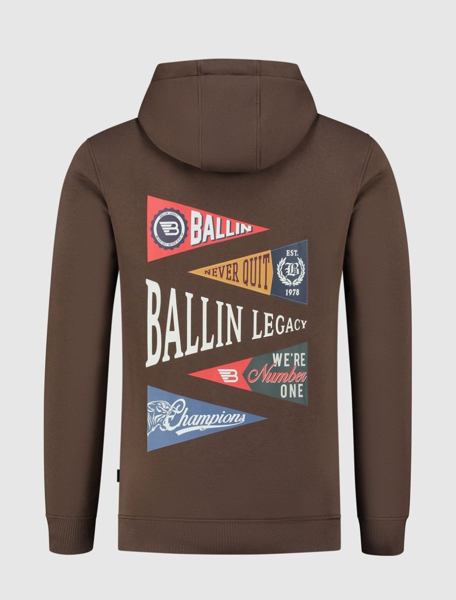 Volwassenen Ballin Amsterdam | Legacy Print Hoodie | Brown