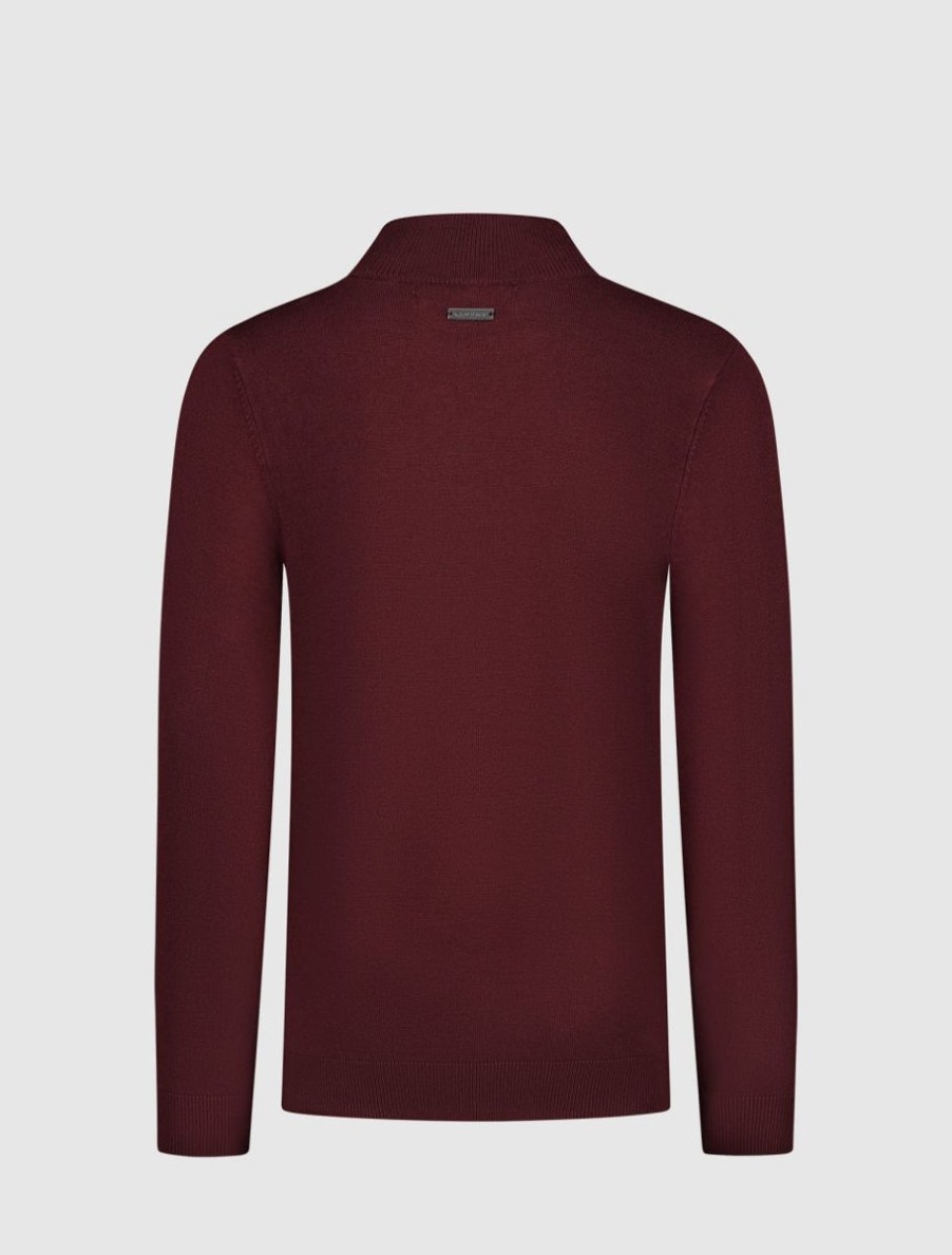 Kinderen Ballin Amsterdam | Kids Logo Mockneck Knit | Aged Burgundy