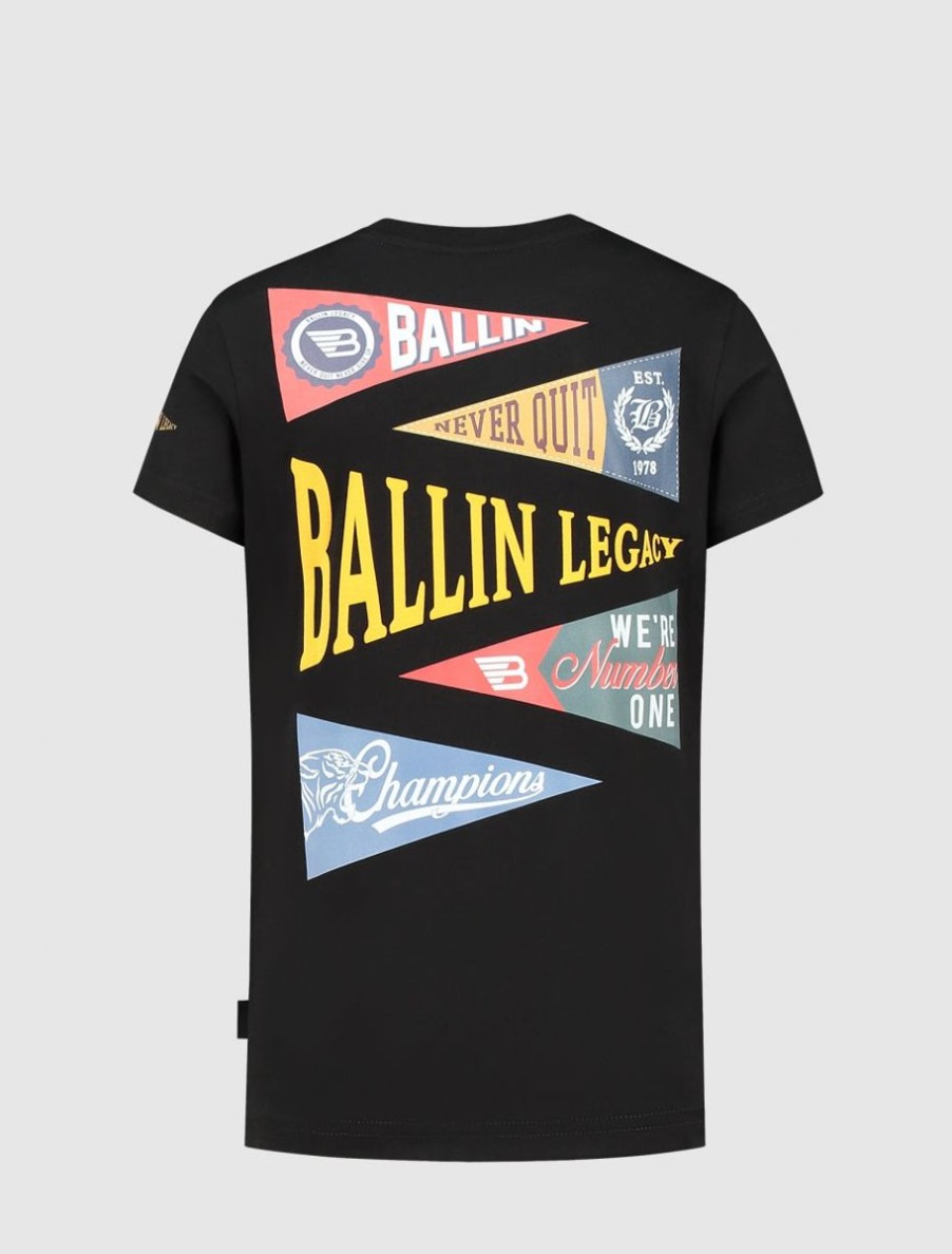 Kinderen Ballin Amsterdam | Kids Legacy Print T-Shirt | Black