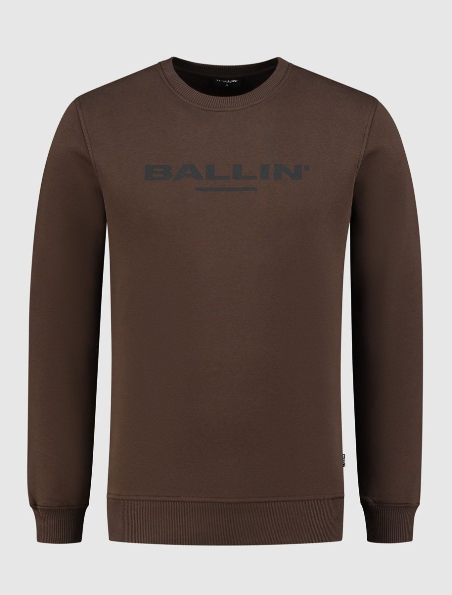 Volwassenen Ballin Amsterdam | Logo Print Sweater | Brown