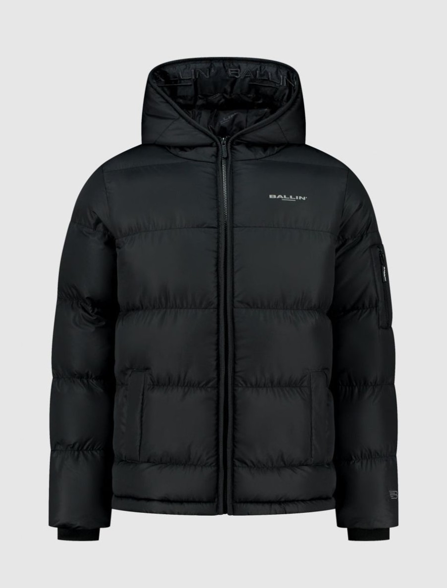 Volwassenen Ballin Amsterdam | Embroidery Puffer Jas | Black