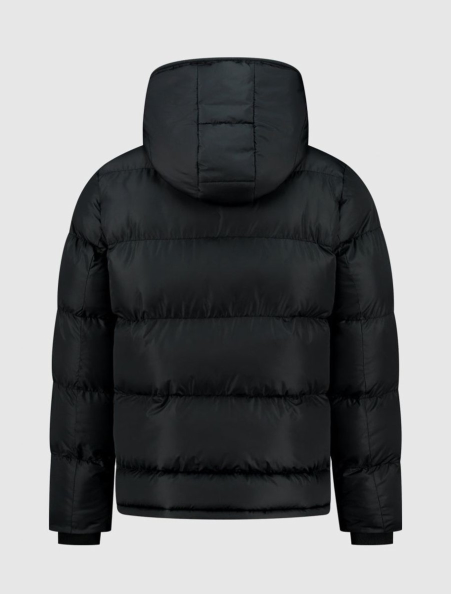 Volwassenen Ballin Amsterdam | Embroidery Puffer Jas | Black