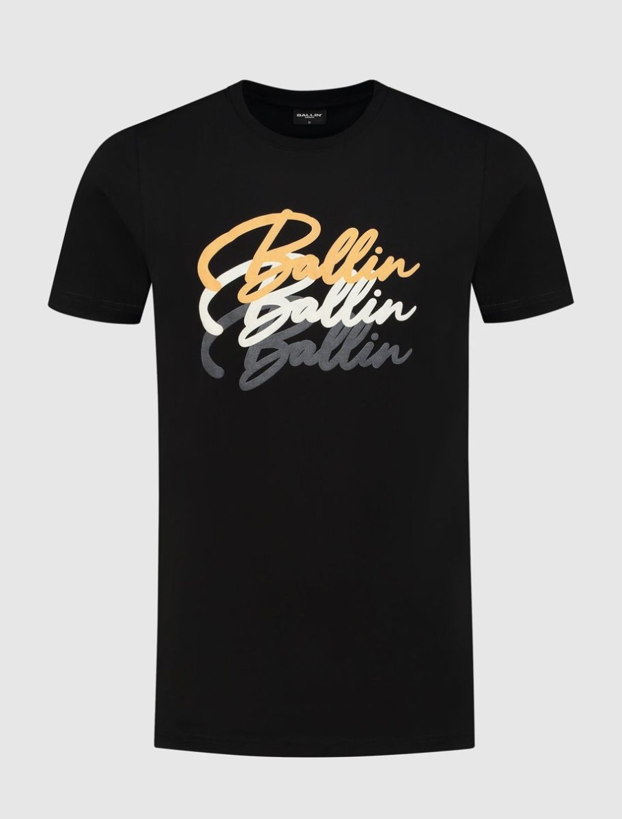 Volwassenen Ballin Amsterdam | Gradient Logo Print T-Shirt | Black