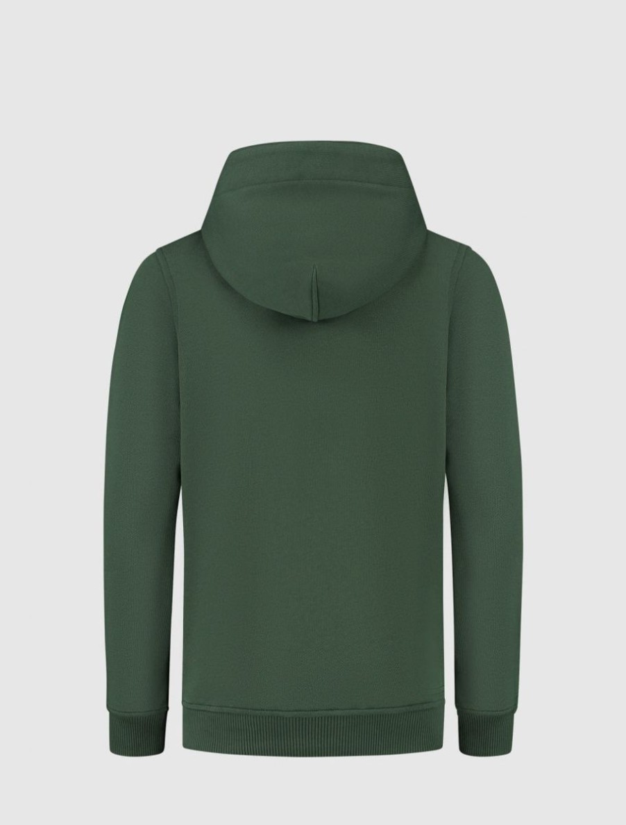 Kinderen Ballin Amsterdam | Kids Legacy Badge Half Zip Hoodie | Forest Green