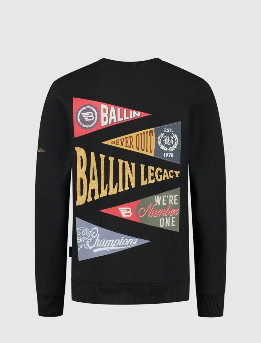 Kinderen Ballin Amsterdam | Kids Legacy Print Sweater | Black