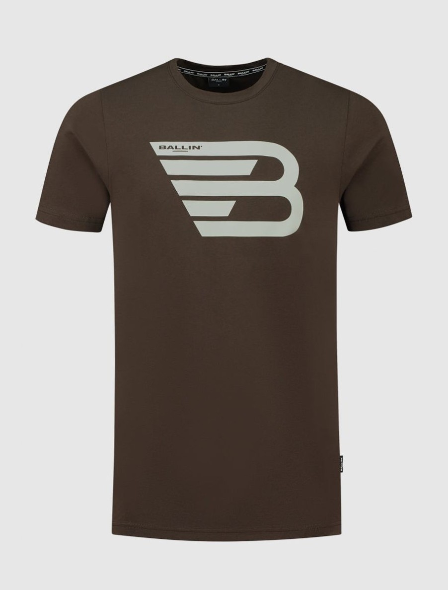 Volwassenen Ballin Amsterdam | Original Big Icon Logo T-Shirt | Brown