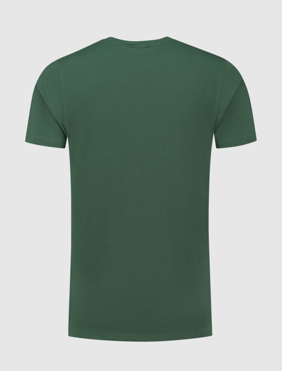 Volwassenen Ballin Amsterdam | Rounded Logo Print T-Shirt | Forest Green