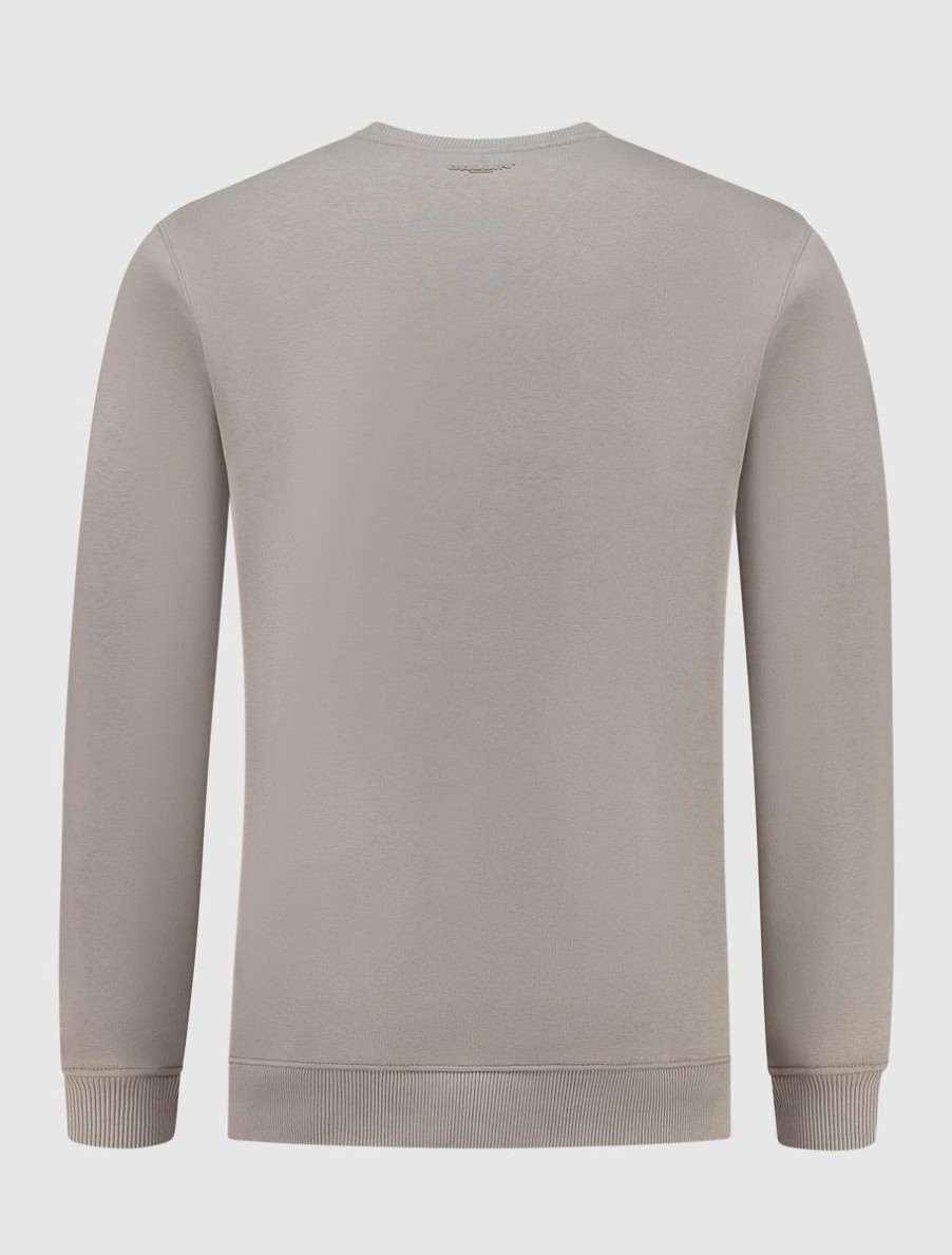 Volwassenen Ballin Amsterdam | College Outline Logo Sweater | Taupe