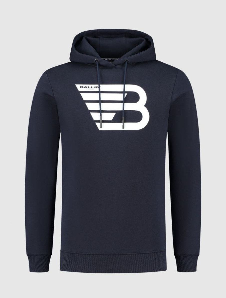 Volwassenen Ballin Amsterdam | Original Icon Logo Print Hoodie | Dark Blue