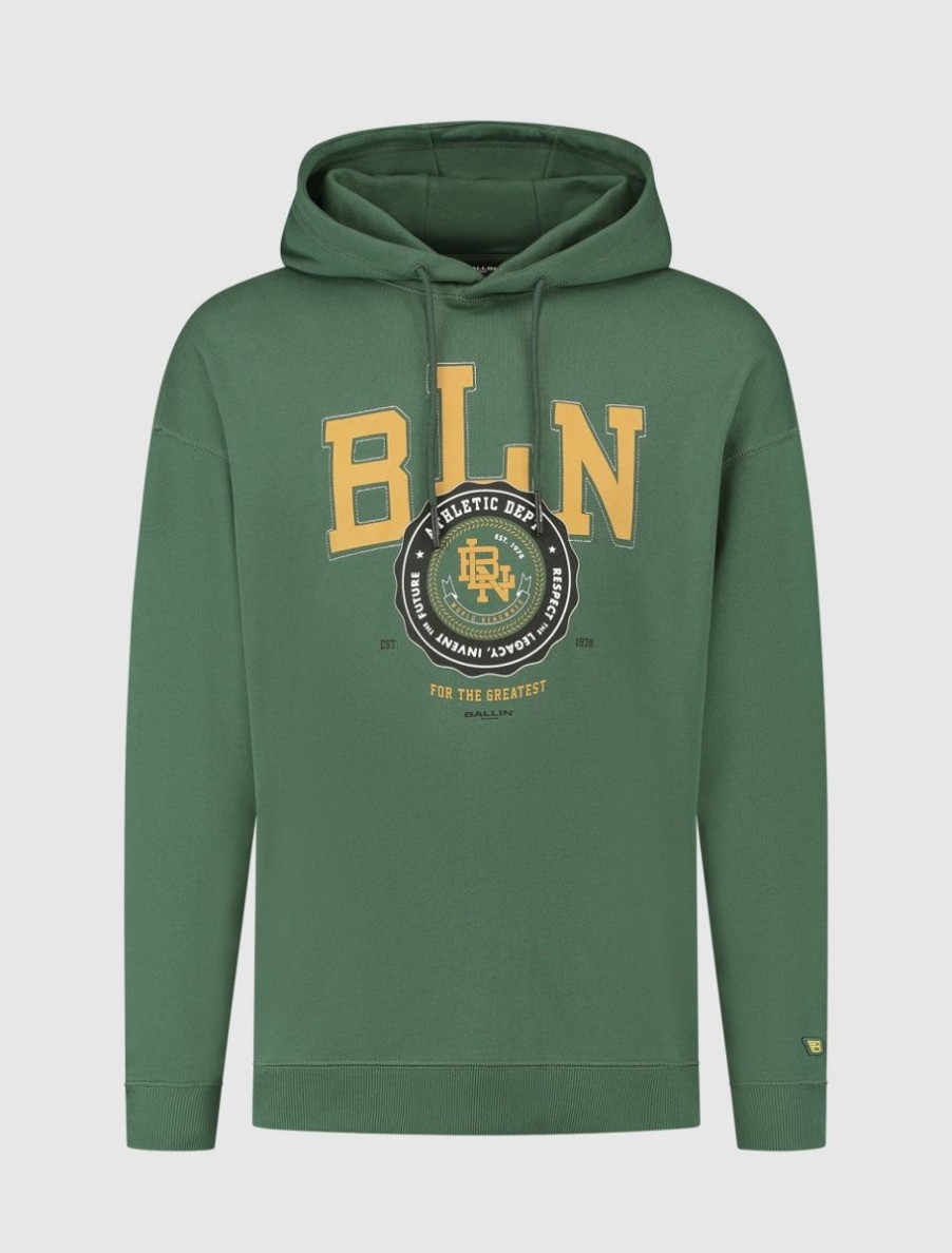 Volwassenen Ballin Amsterdam | For The Greatest Print Hoodie | Forest Green