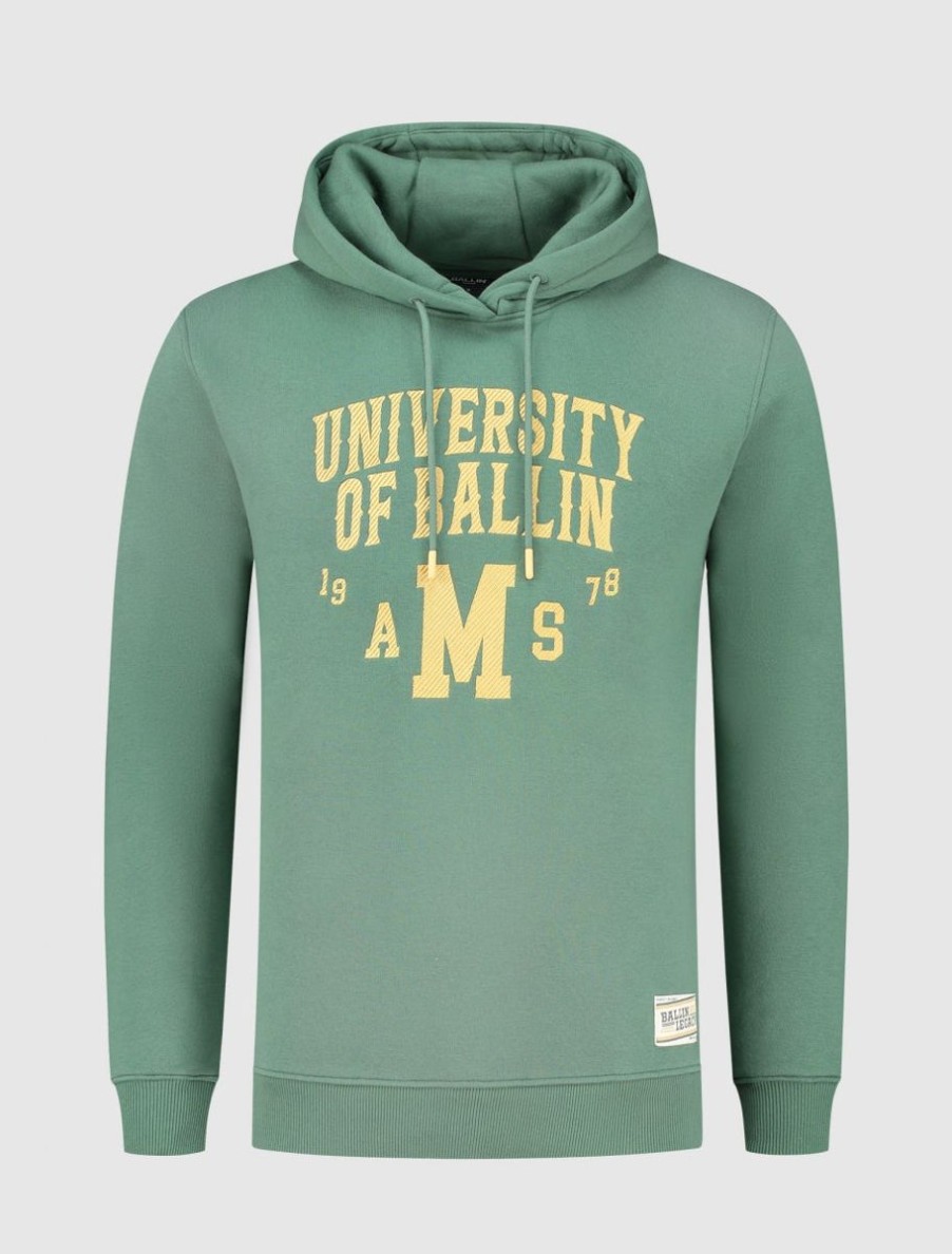 Volwassenen Ballin Amsterdam | University Print Hoodie | Forest Green