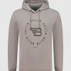 Volwassenen Ballin Amsterdam | Rounded Logo Print Hoodie | Taupe