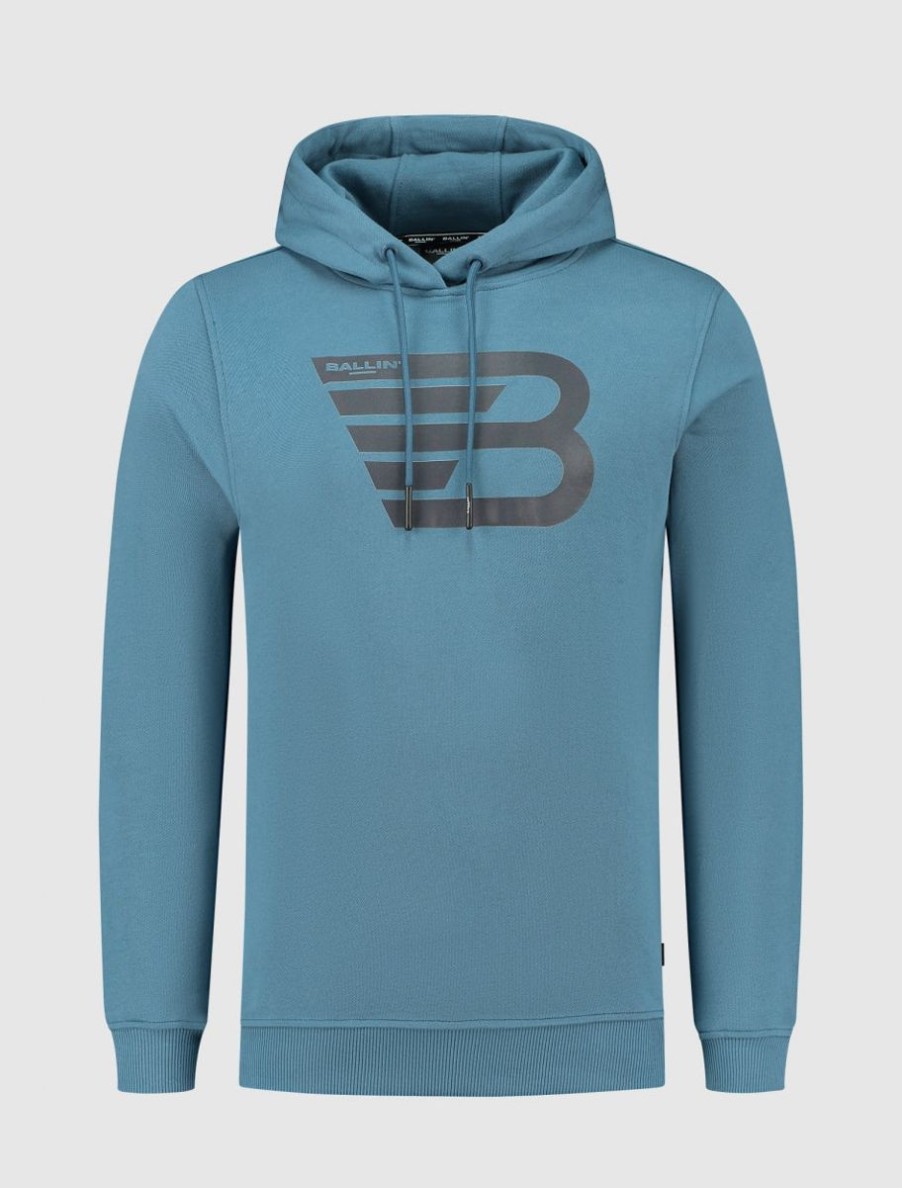 Volwassenen Ballin Amsterdam | Original Icon Logo Print Hoodie | Mid Blue